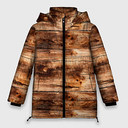 Куртка зимняя женская Старая деревянная обшивка, цвет: 3D-черный