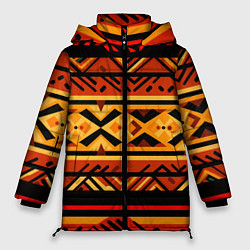 Куртка зимняя женская Узор в этническом стиле масаев, цвет: 3D-красный
