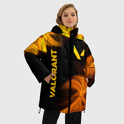 Куртка зимняя женская Valorant - gold gradient вертикально, цвет: 3D-черный — фото 2