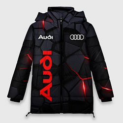 Куртка зимняя женская Audi черные плиты с эффектом свечения, цвет: 3D-черный