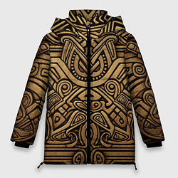 Куртка зимняя женская Орнамент в стиле викингов, цвет: 3D-светло-серый