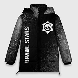 Женская зимняя куртка Brawl Stars glitch на темном фоне вертикально
