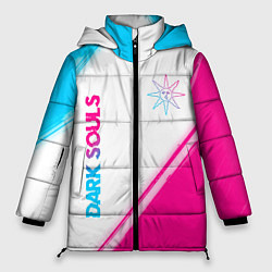 Куртка зимняя женская Dark Souls neon gradient style вертикально, цвет: 3D-черный
