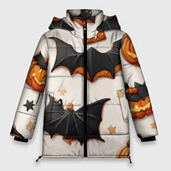 Куртка зимняя женская Сладкий хеллоуин, цвет: 3D-черный