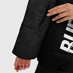 Куртка зимняя женская Burzum glitch на темном фоне по-вертикали, цвет: 3D-черный — фото 2