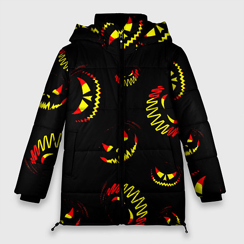 Женская зимняя куртка Злобные тыквы / 3D-Светло-серый – фото 1