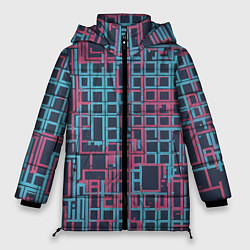 Куртка зимняя женская Разноцветные толстые линии, цвет: 3D-светло-серый