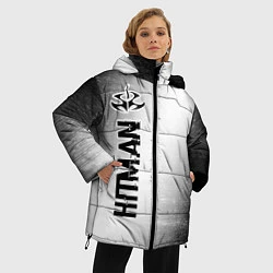 Куртка зимняя женская Hitman glitch на светлом фоне по-вертикали, цвет: 3D-черный — фото 2
