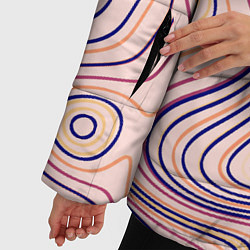 Куртка зимняя женская Линии карандашом абстракция, цвет: 3D-светло-серый — фото 2