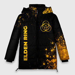 Куртка зимняя женская Elden Ring - gold gradient вертикально, цвет: 3D-черный