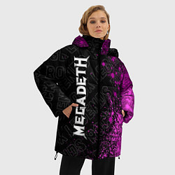 Куртка зимняя женская Megadeth rock legends по-вертикали, цвет: 3D-черный — фото 2