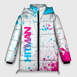 Куртка зимняя женская Hitman neon gradient style вертикально, цвет: 3D-черный