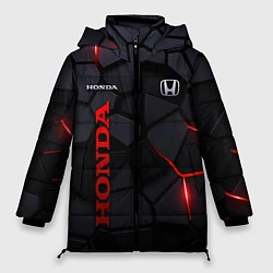 Куртка зимняя женская Honda - плиты с эффектом свечения, цвет: 3D-черный