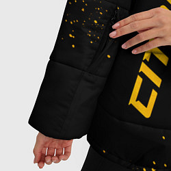 Куртка зимняя женская Citroen - gold gradient вертикально, цвет: 3D-черный — фото 2