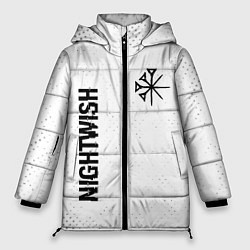 Женская зимняя куртка Nightwish glitch на светлом фоне вертикально