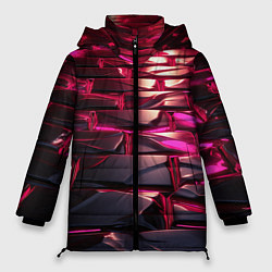 Женская зимняя куртка Неоновые фиолетовые и розовые камни