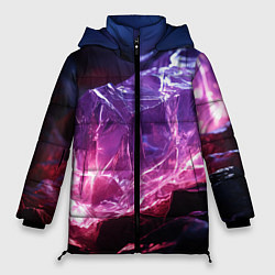 Женская зимняя куртка Стеклянный камень с фиолетовой подсветкой