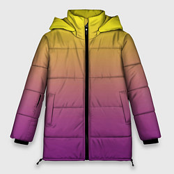 Куртка зимняя женская Желто-фиолетовый градиент, цвет: 3D-черный