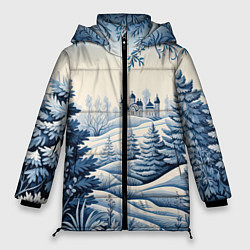 Куртка зимняя женская Зимняя сказка 2024, цвет: 3D-черный