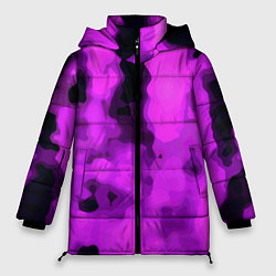 Куртка зимняя женская Узор фиолетовая нежность, цвет: 3D-черный