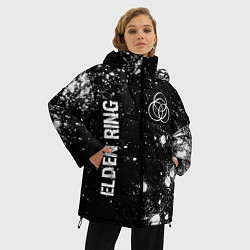 Куртка зимняя женская Elden Ring glitch на темном фоне вертикально, цвет: 3D-черный — фото 2