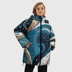 Куртка зимняя женская Бирюховые завитки, цвет: 3D-красный — фото 2