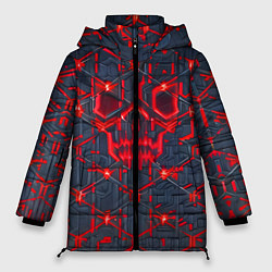 Женская зимняя куртка Красная неоновая сеть