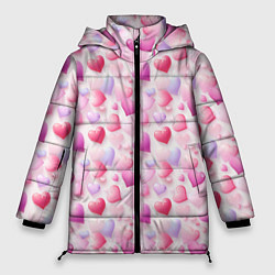 Куртка зимняя женская Любовь в каждом сердце, цвет: 3D-красный
