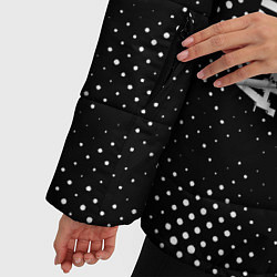Куртка зимняя женская Asking Alexandria glitch на темном фоне по-вертика, цвет: 3D-черный — фото 2