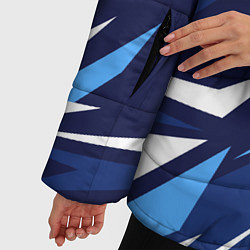 Куртка зимняя женская Вольво - синяя абстракция, цвет: 3D-черный — фото 2