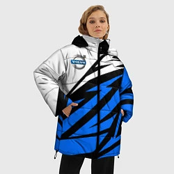 Куртка зимняя женская Volvo - white and blue, цвет: 3D-красный — фото 2