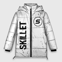 Куртка зимняя женская Skillet glitch на светлом фоне вертикально, цвет: 3D-черный