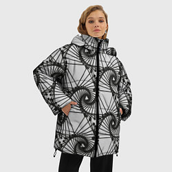 Куртка зимняя женская Треугольник и линии, цвет: 3D-светло-серый — фото 2