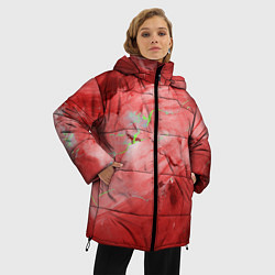 Куртка зимняя женская Красный мрамор, цвет: 3D-черный — фото 2