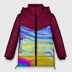 Куртка зимняя женская Разводы мыльного пузырька, цвет: 3D-красный