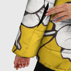 Куртка зимняя женская Японский паттерн цветов, цвет: 3D-светло-серый — фото 2