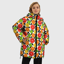 Куртка зимняя женская Citrus pattern, цвет: 3D-светло-серый — фото 2