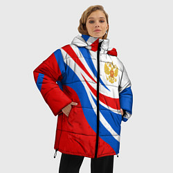 Куртка зимняя женская Россия - спортивная униформа, цвет: 3D-красный — фото 2