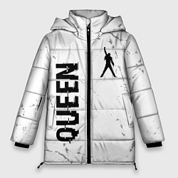 Женская зимняя куртка Queen glitch на светлом фоне вертикально