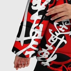 Куртка зимняя женская Карате киокушинкай лого паттерн, цвет: 3D-черный — фото 2