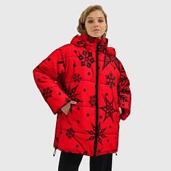 Куртка зимняя женская Праздничный снег, цвет: 3D-красный — фото 2