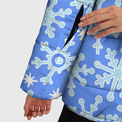 Куртка зимняя женская Мультяшные снежинки, цвет: 3D-черный — фото 2