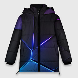 Куртка зимняя женская Пурпурный разлом - абстракция, цвет: 3D-светло-серый