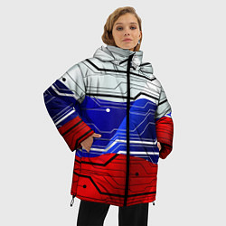 Куртка зимняя женская Символика: русский хакер, цвет: 3D-красный — фото 2