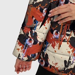 Куртка зимняя женская Абстрактный узор бабочки, цвет: 3D-черный — фото 2