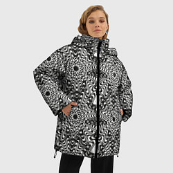Куртка зимняя женская Черные линии, цвет: 3D-черный — фото 2