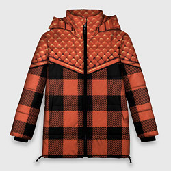 Куртка зимняя женская Стёжка: рыжая клетка, цвет: 3D-красный
