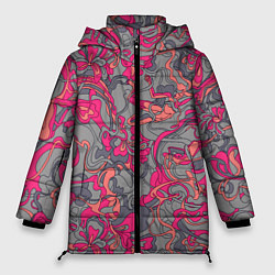 Куртка зимняя женская Розовый серый сон, цвет: 3D-светло-серый