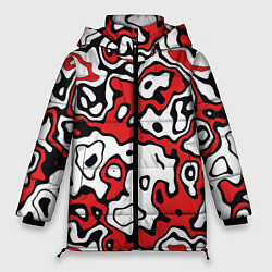 Куртка зимняя женская Агрессивный яркий камуфляж, цвет: 3D-красный