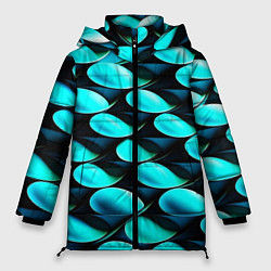 Куртка зимняя женская Голубые чешуйки, цвет: 3D-красный